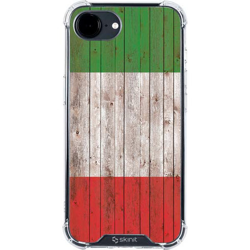 Italian Flag Dark Wood iPhone 16e Clear Case